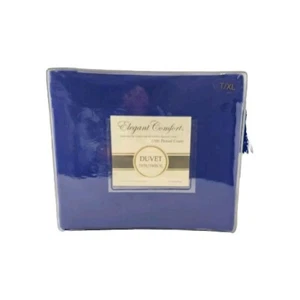 ELEGANT COMFORT Duvet & Sham Twin/Twin XL Blue 1500 Thread Count Egyptian Cotton - Picture 1 of 6