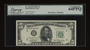 DBR 1950-A $5 FRN St. Louis Fr. 1962-H Legacy 64 PPQ Serial H69950334A - Picture 1 of 2