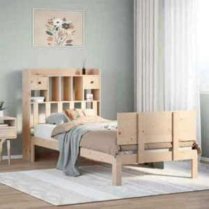 Giroletto Con Libreria Senza Materasso 75x190 Cm In Legno Pino - Foto 1 di 6