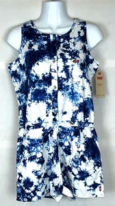 Levi's Juniors Teen Blue Tie Dye Lightweight One Piece Romper Shorts Sz XL 13/15 - Picture 1 of 11