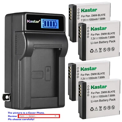 Cargador de pared LCD de batería Kastar para cámara Panasonic DMW-BLH7 Panasonic DMC-LX15 Foto 1 de 4