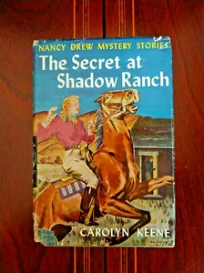 NANCY DREW SET (2) BLUE TWEED HC DJ #2 HIIDDEN STAIRCASE  #5 SECRET SHADOW RANCH - Picture 1 of 12