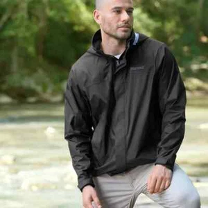 Marmot Men's Black Mock Neck Full Zip Outdoor Trail Rain Jacket Size XXL - Picture 1 of 7