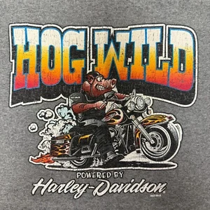 Harley Davidson Motorcycle HOG WILD Festus MO PIG BIKER T Shirt Youth XL Men S - Picture 1 of 9