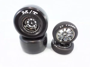 Traxxas 2wd Drag Slash Mickey Thompson Tires 12mm Weld Black Chrome Wheels - Picture 1 of 4