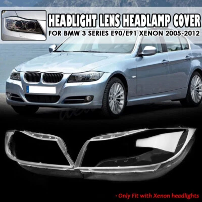 Paar Xenon Scheinwerferglas Streuscheibe Links+Rechts Für 2005-2012 BMW E90 E91 - Bild 1 von 4