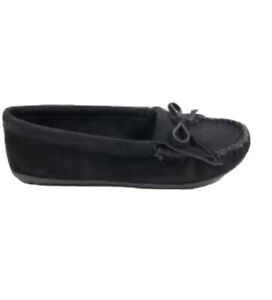 Minnetonka Women's Kilty Hardsole Moccasin Suede Slippers Size8.5 B5-13