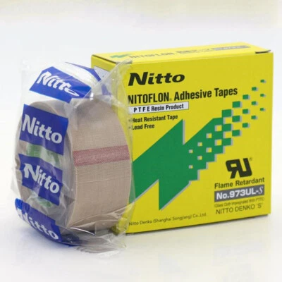 Cinta adhesiva de tela de vidrio PTFE Nitto 973UL-S aislamiento resistente al calor 0,13 x 25 mm Foto 1 de 3