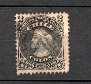 Chile 1867 alte 2 Cent Kolumbus Briefmarke (Michel 9) schön gebraucht - Bild 1 von 2