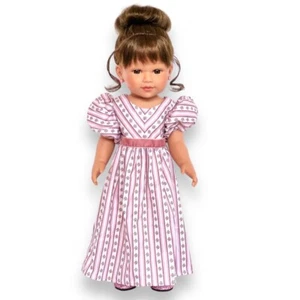 Puppenkleidung 18 Zoll viktorianisches Kleid rosa Streifen Bretagne passt American Girl Puppen - Bild 1 von 6