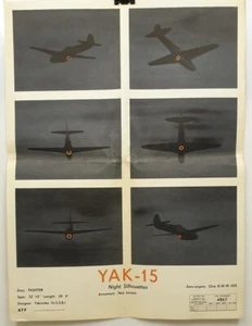cp116 Original Air Ministry Aircraft Night Silhouette Poster YAK-15 1949 - Picture 1 of 4