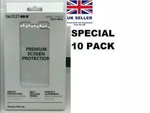 10 Pack Tech21 Huawei P20 Lite Impact Bullet Shield Self-Heal Screen Protector - Picture 1 of 4