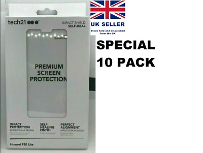 10 Pack Tech21 Huawei P20 Lite Impact Bullet Shield Self-Heal Screen Protector  - Image 1 of 4