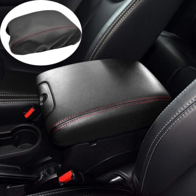 Apoyabrazos consola central cubierta negra + puntada roja para Jeep Wrangler JK JKU 2012-17 Foto 1 de 4