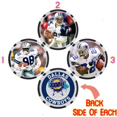 COWBOYS SUPER BOWL XXVIII PLAYERS - 3 POKER CHIP SET - Image 1 of 2