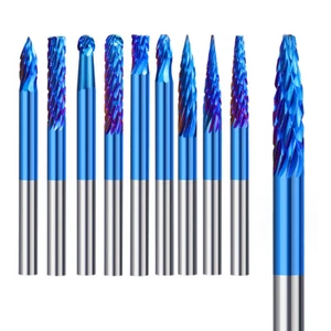 10 Tlg. Frässtift Hartmetallfräser VHM Fräser Schaftfräser Set Für Dremel - Bild 1 von 9