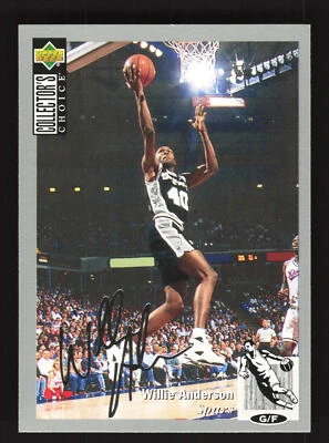 1994-95 Collector's Choice Silver Signature #340 Willie Anderson - Spurs - Image 1 of 2