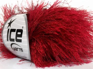 8-Skein Lot Long Eyelash Yarn SuperBulky Winter 8x50g/35m Dark Red - Picture 1 of 4