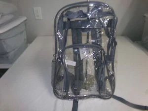 Big Box Clear Vinyl Backpack Gray NWT - Picture 1 of 2