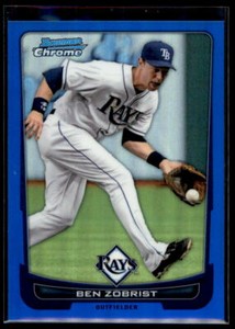 2012  Bowman Chrome Blue Refractors Ben Zobrist #220 Tampa Bay Rays /250