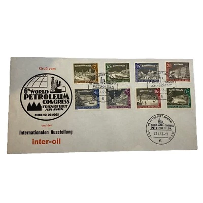 Stamped Cover 6th World Petro Congress multi-denom 7ph-1DM GERMANY 1963 - Image 1 of 3