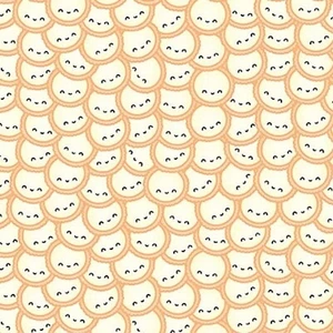 Dimsum Wonton Child's Baby Nursery Yellow Happy Faces Cotton Fabric by the yard - Picture 1 of 1