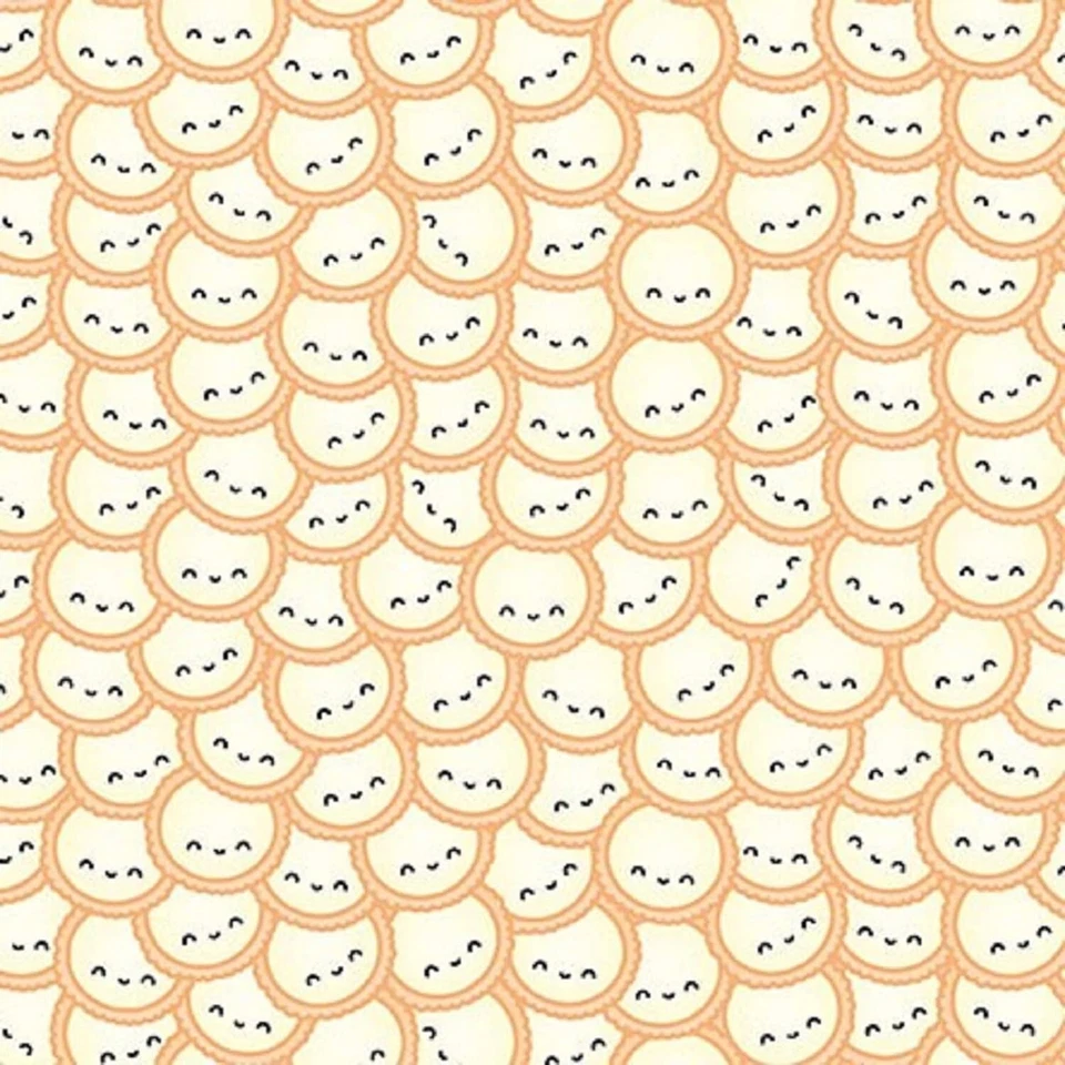 Хлопчатобумажная ткань Dimsum Wonton Child's Baby Nursery Yellow Happy Faces для двора - Изображение 1 из 1