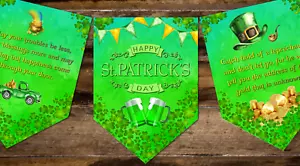 St Patrick's Day Irish Blessings Bunting/Banner Room or Party Decoration - Picture 1 of 5
