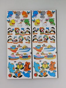 2 Vtg Amav Sticker Sheets 1990s Cats Penguins Boats Circus Animal Clown - Picture 1 of 9