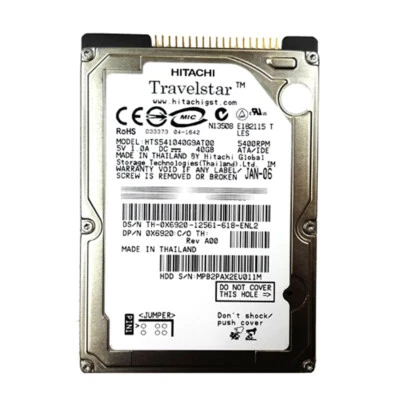 Hitachi 40GB HTS541040G9AT00 5400RPM IDE PATA 2.5" Laptop HDD Hard Disk Drive - Image 1 of 3