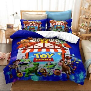 Boy Toy Story 4 Duvet Cover Set Pillowcase 3D Buzz Lightyear Cartoon Bedding  H1