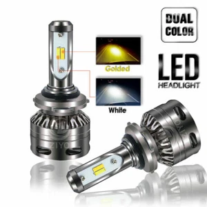 9006 Headlight LED Conversion Kit Dual Color White & Golden Yellow Fog Low Beam - Picture 1 of 11