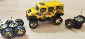 Hot Wheels Hummer Axle Euro 5 Gold Rims 4x4 Big Rubber Tires Lot Of 4 - Picture 1 of 6
