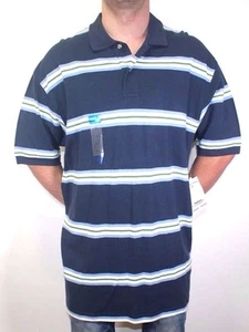 Boca Classics Polo Shirt Navy White Green Stripe Cotton Mens Size XL - Picture 1 of 6