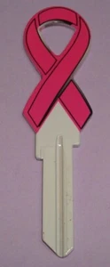 Llavero en blanco para Kwikset KW1 KW10 KW11 cinta rosa para concientización sobre el cáncer de mama - Imagen 1 de 3