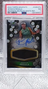 2024 Topps Graphite Jessica Pegula /10 Rookie Auto White PSA 7 Pop 1 None Higher - Picture 1 of 2
