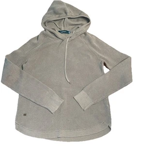 Lauren Ralph Lauren Waffelstrick Kapuzen Pullover Damen Gr. Medium Baumwolle Grün - Bild 1 von 4