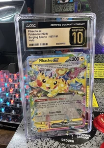 2024 Pokemon Surging Sparks Pikachu ex Holo SSP 057/191 Graded CGC 10 Pristine - Picture 1 of 7