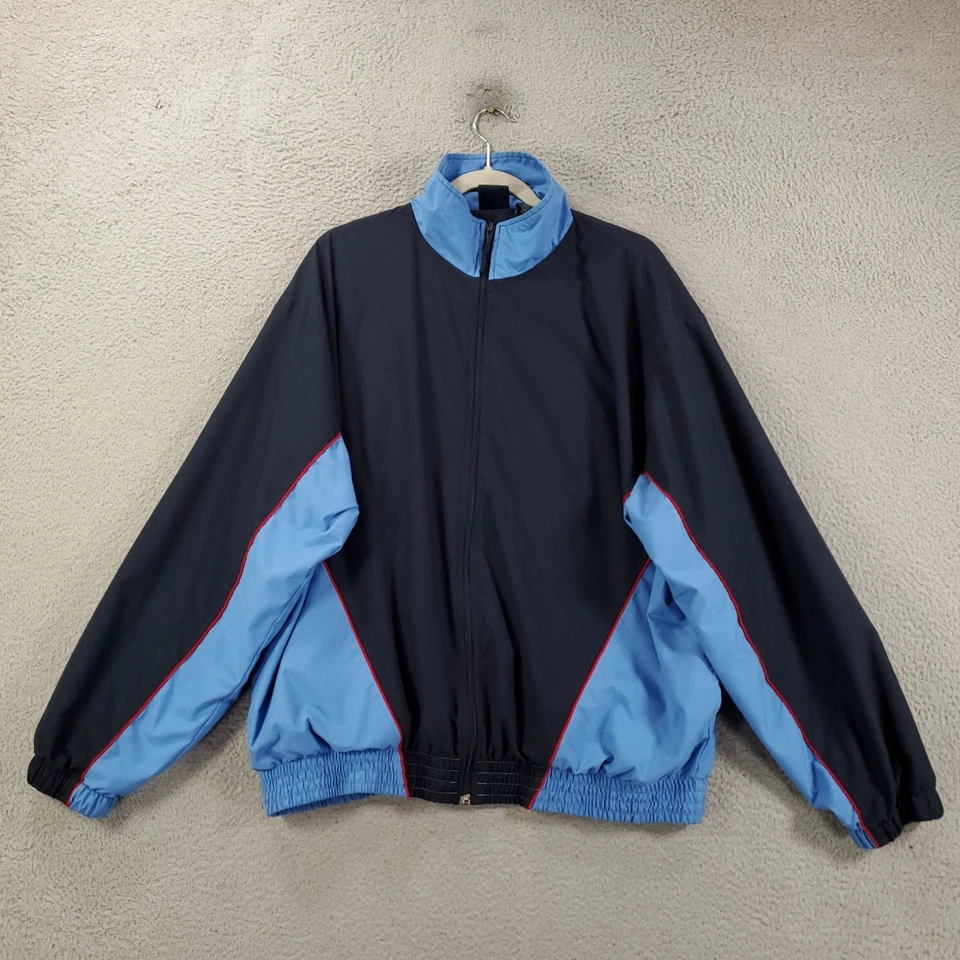 Chaqueta deportiva Ivy Crew para hombre XL azul cremallera completa cintura elástica forrada bloques de colores Foto 1 de 4