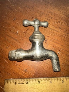 Messing Zapfen alt Vintage Wasserzapfen antik rustikal Bauernhaus Waschbecken aufgearbeitet - Bild 1 von 6