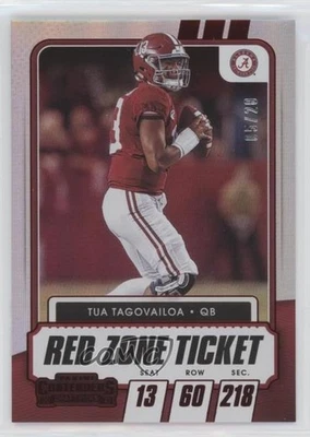 2021 Panini Contenders Draft Picks Red Zone Ticket /20 Tua Tagovailoa #25 - Image 1 of 2