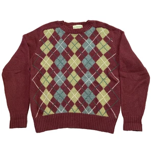 Sears Classics VTG Men's Striped Wool Blend Knit Sweater L Argyle Grampacore - Picture 1 of 6