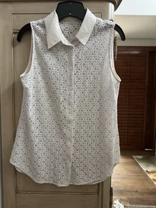 Dolce and Gabanna Blouse White Floral Italian Lace Blouse With Collar - Picture 1 of 9