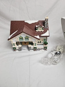 Vintage Dept 56 Craftsman Cottage Schnee Weihnachtsdorf amerikanische Architektur  - Bild 1 von 11