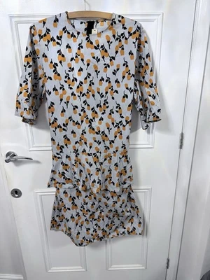 MARNI Yellow Floral Pemplum Style Dress, Cotton, Size UK14 Excellent Condition - Image 1 of 4