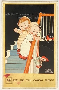 Mabel Lucie Attwell, When Are You Coming Along? Postcard. 1936. Children, Doll - Picture 1 of 2