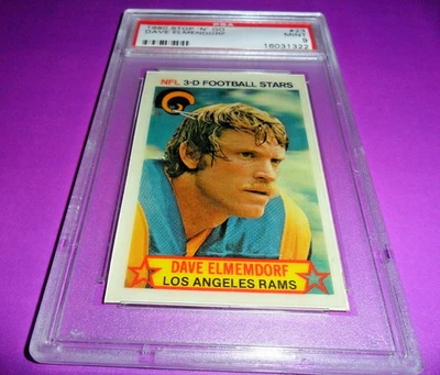 💥 1980 Stop N Go Dave Elmendorf  LA RAMS  #23 3-D Football Stars PSA 9 MINT 🏈 - Image 1 of 2