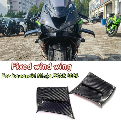 Kit de alerón de fibra de carbono ZX6R alerón de viento fijo para Kawasaki Ninja ZX-6R 2024 Foto 1 de 4