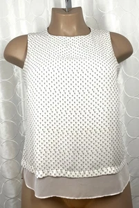 Blusa Rosa + Oliva Ligera Sin Mangas Espalda 1/4 Cremallera Transparente Dobladillo en Capas MEDIANA - Imagen 1 de 11