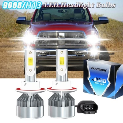 For Dodge Ram 5500 2008-2010 2pc H13 LED Headlight Hi/Low Beam 6000K Bulbs - Image 1 of 4